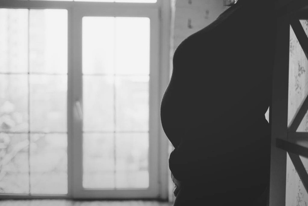 pregnant woman silhouette - Photo, Image