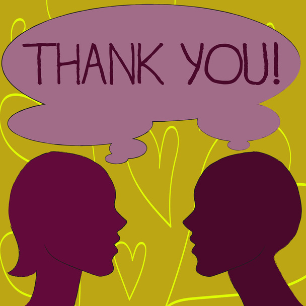 Schrijven van notitie weergegeven: dank u. Zakelijke foto presentatie van waardering groet Acknowledgment dankbaarheid. - Foto, afbeelding