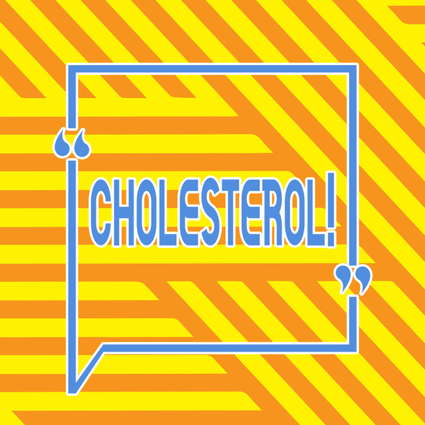 Conceptual hand writing showing Cholesterol. Business photo showcasing Low Density Lipoprotein High Density Lipoprotein Fat Overweight. - Photo, Image