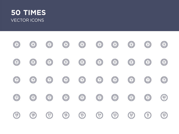 50 conjunto de vezes ícones vetoriais, como os 50 segundos, o 51 seco
 - Vetor, Imagem
