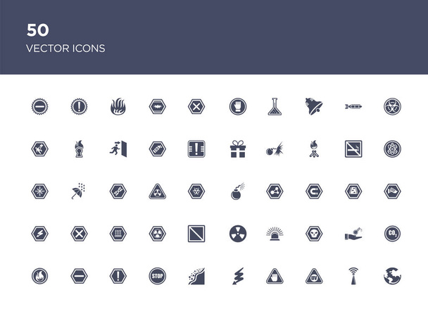 50 ensemble d'icônes vectorielles ui telles que la grille du monde, sans fil, uv ray w
 - Vecteur, image