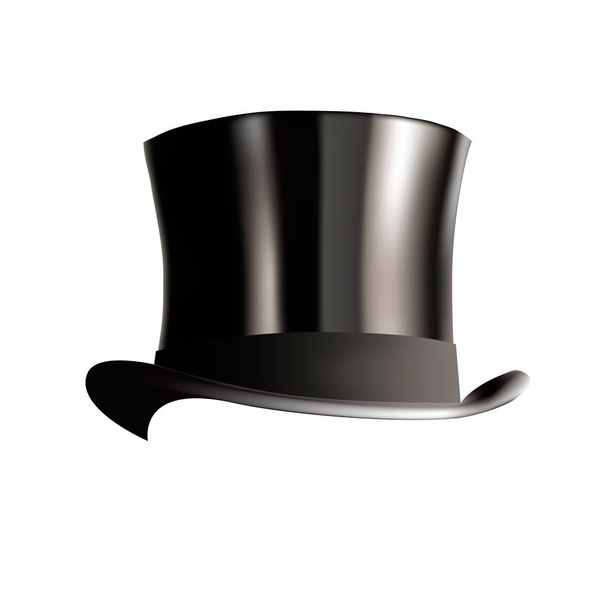 Silk black top hat. Isolated vector illustration. - Vector, Imagen