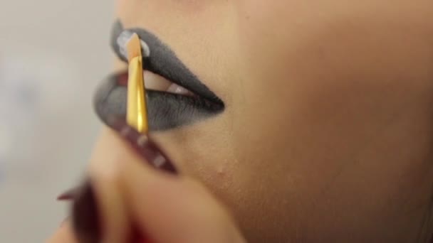 die schwarzen Lippen Make-up - Filmmaterial, Video