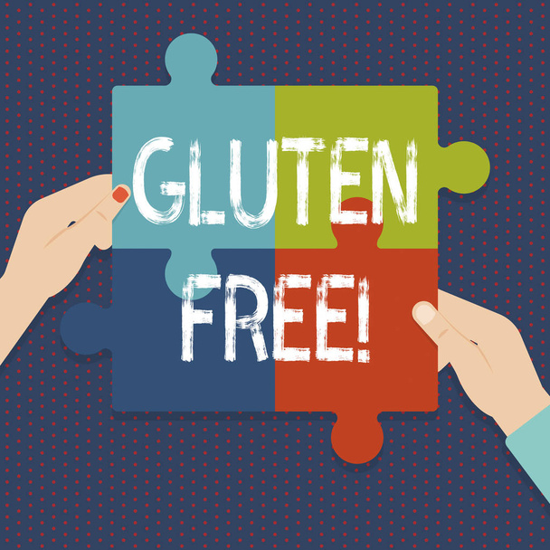 Texto de escritura Gluten Free. Concepto que significa dieta con productos que no contienen ingredientes como el trigo
. - Foto, imagen