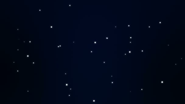 Τα φώτα σωματιδίων με αφρώδες λευκό φόντο σκούρο έναστρη νύχτα ουρανό. - Πλάνα, βίντεο