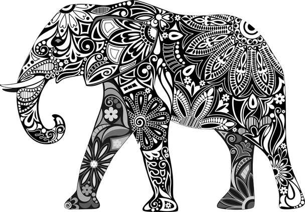 The cheerful elephant. - Vector, Image