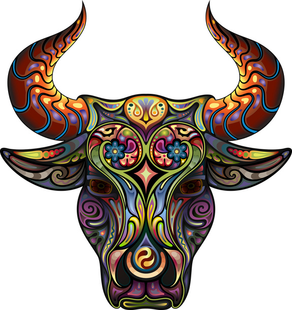 ornamental Bull - Vector, Image
