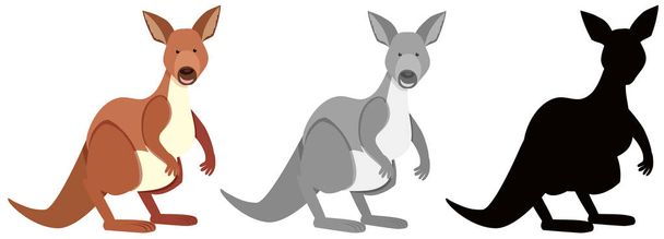 Kangoeroe karakter set - Vector, afbeelding