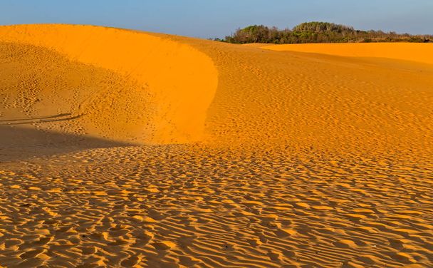 ハイキング ブーツの足跡砂砂丘風景 - 写真・画像