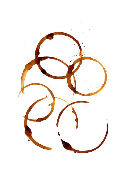 Coffee stains and splashes, isolated on - Foto, Imagen