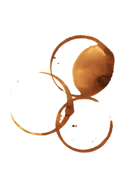 Coffee stains and splashes, isolated on - Foto, Imagen