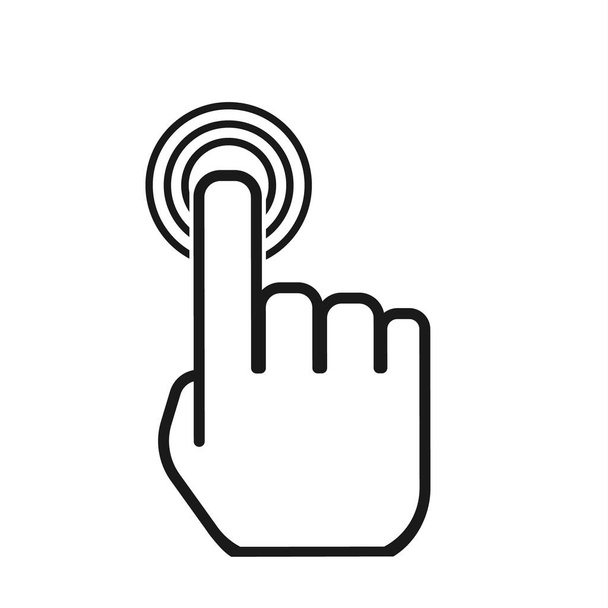 Cliquez sur l'icône, appuyez sur le doigt, cliquez à la main, bouton, symbole vectoriel tactile isolé sur fond blanc
 - Vecteur, image
