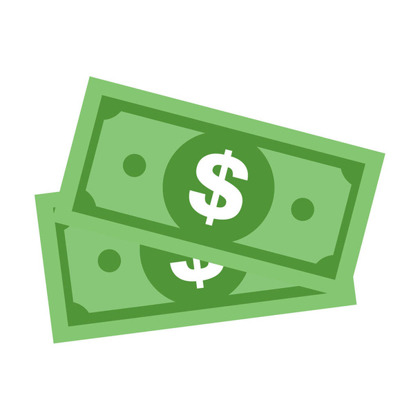 moderner Dollar-Zeichenvektor. Papiergeld-Symbol isoliert auf weißem Hintergrund - Vektor, Bild