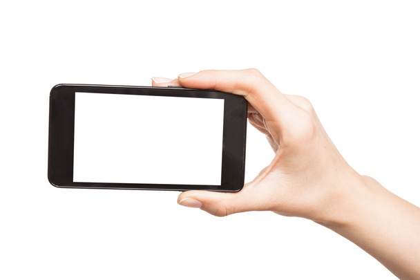 akıllı telefonlar izole tutan eller - Fotoğraf, Görsel
