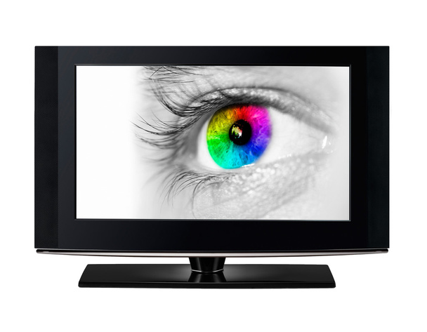 TV showing a color eye. - Photo, Image