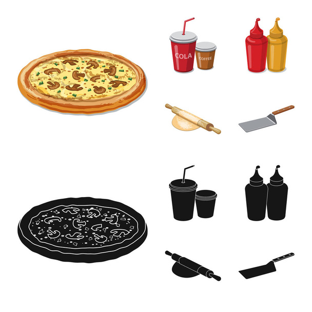 Illustrazione vettoriale di pizza e simbolo alimentare. Set di pizza e italia stock symbol per il web
. - Vettoriali, immagini