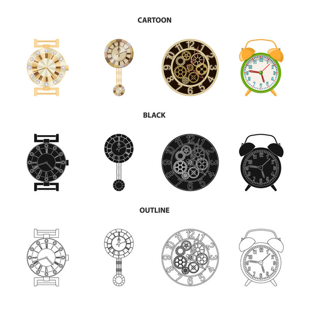 Vektor-Design von Uhr und Uhrzeit-Logo. Sammlung von Uhren und Kreis-Vektor-Illustrationen. - Vektor, Bild