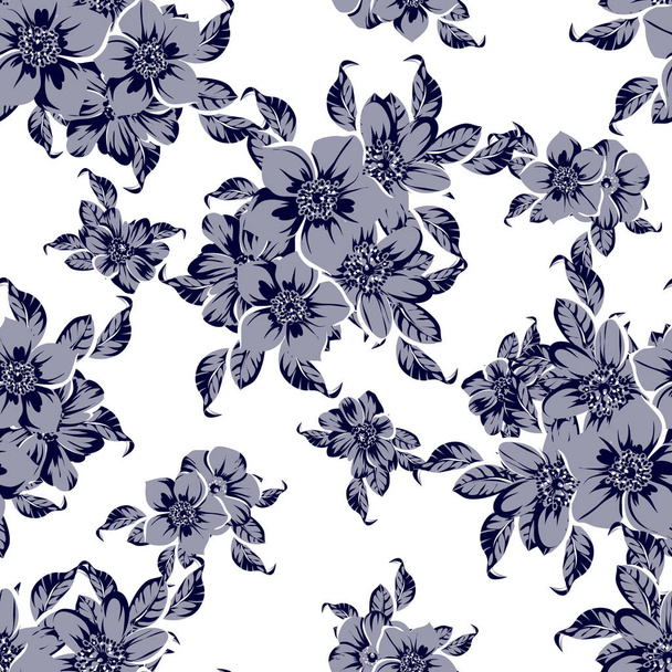 vector illustration of vintage flowers pattern background - Vector, Image