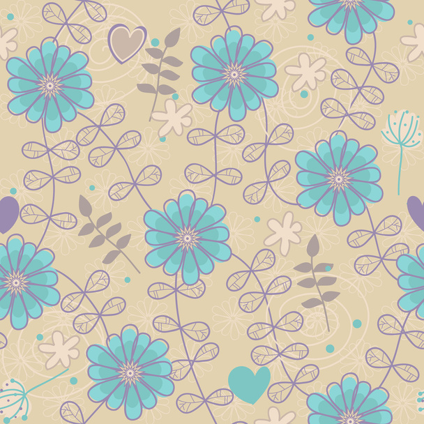 Vector seamless flower background - Vector, Image