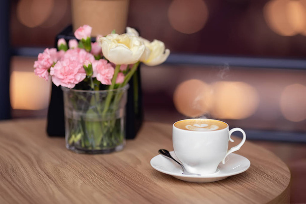 white cup of cappuccino - Fotografie, Obrázek