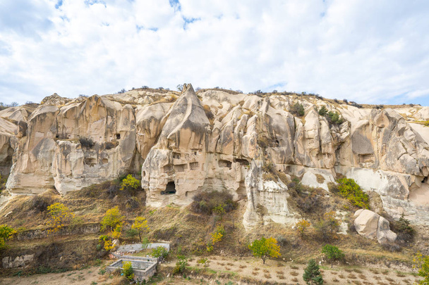 Rock mountain in open air museum in Cappadocia, Turkey - Photo, Image