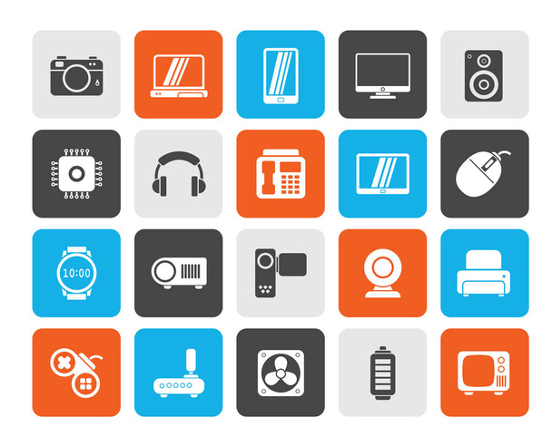 different types of electronics icons - vector icon set - Wektor, obraz