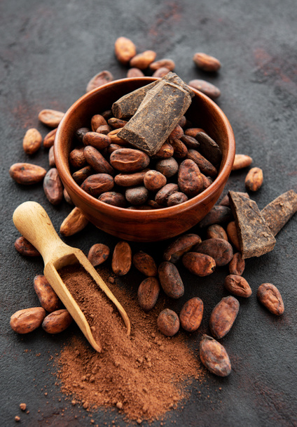 Cocoa beans and powder - Photo, Image