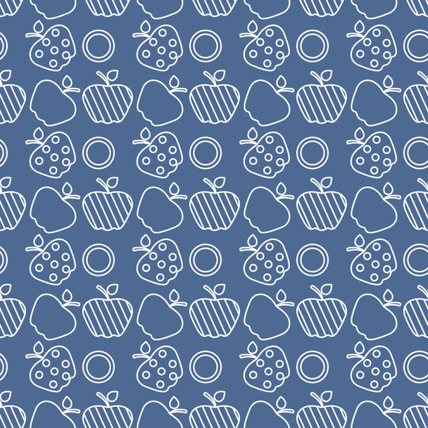 Seamless pattern with apples. Fruit background. - Vector, Imagen