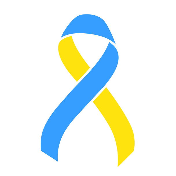 World Down Syndrome day. March 21. Blue yellow ribbon symbol. Template for poster. Vector. - Vecteur, image