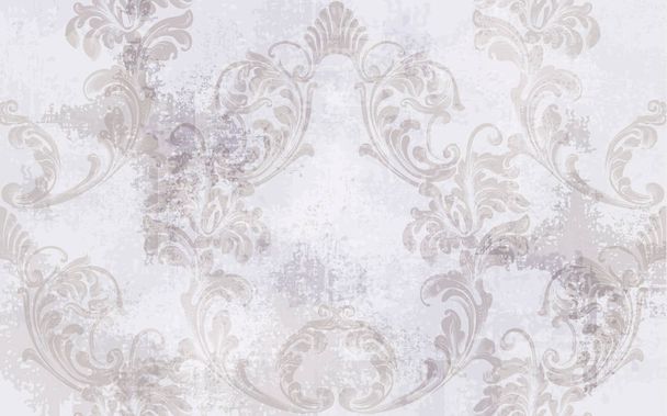 Patrón de textura barroca Vector. Adornos florales. Diseño retro grabado victoriano. Decoraciones de tela vintage. Tejidos de lujo
 - Vector, imagen