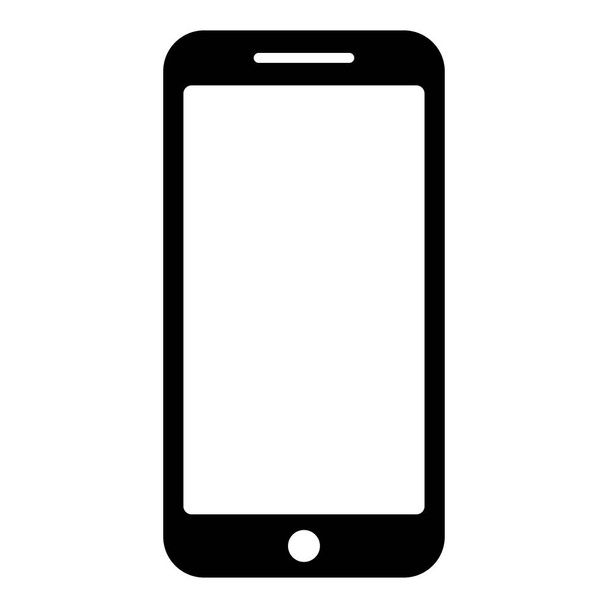 Черный цветовой вектор иконки смартфона изображение в плоском стиле
 - Вектор,изображение
