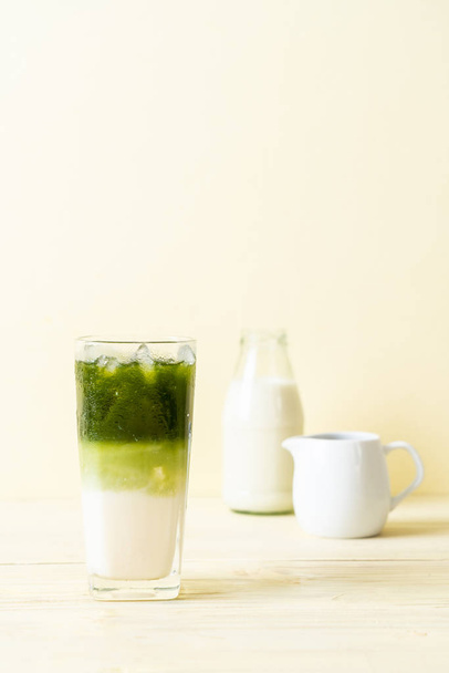 iced matcha green tea latte - Photo, image