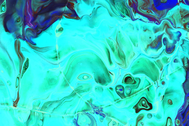Abstraction of aquamarine paint - Fotografie, Obrázek