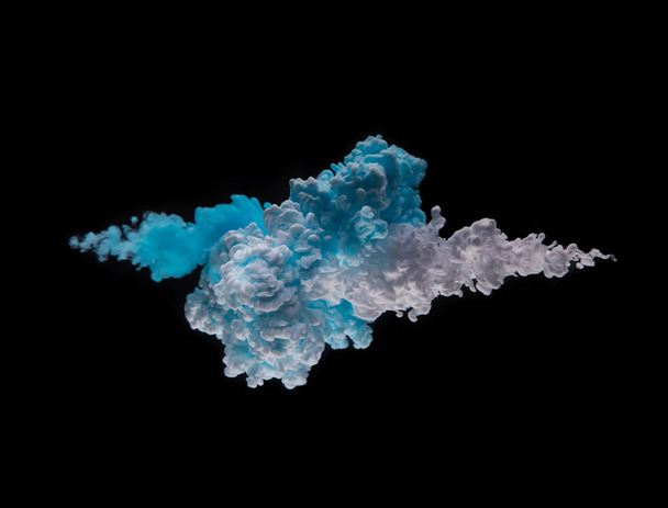 Encre acrylique colorée mélangée à l'eau sur fond noir
 - Photo, image