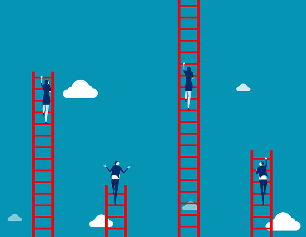 Business team climbs to the ladder. Concept business vector illu - Vector, Image