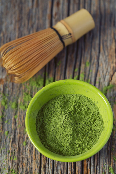 Matcha fine powdered green tea - Photo, image