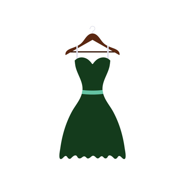 elegantes Kleid auf den Schultern - Vektor, Bild