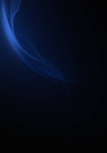 Fekete absztrakt háttér kék dinamikus vonalak és görbék - Fotó, kép