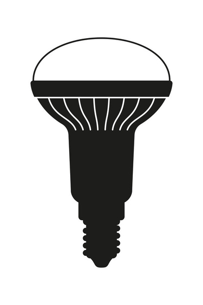 Black and white halogen bulb - Vector, Imagen