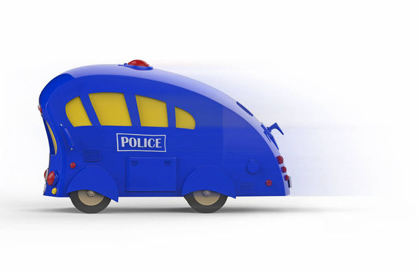 Bus bleu de la police sur fond blanc. 3d rendu
 - Photo, image