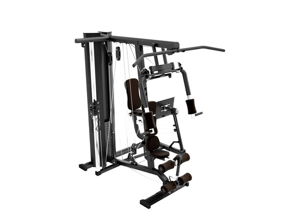黒ダブルス スポーツ金属重量トレーニング マシン トレーニング  - 写真・画像