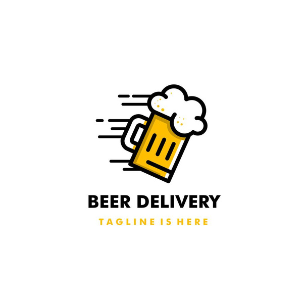 Design de ícone de logotipo de entrega de cerveja
 - Vetor, Imagem