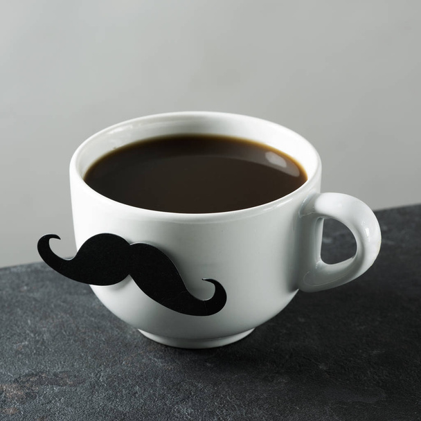 cup of coffee with a mustache - Foto, Imagem