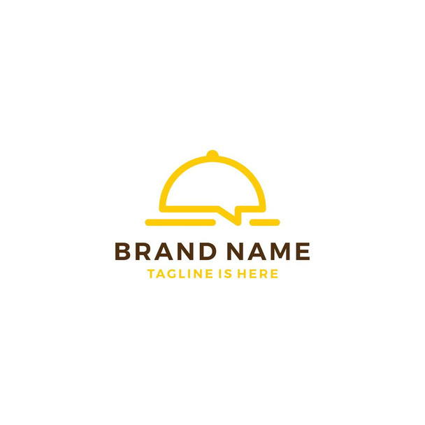 Gıda sohbet konuşmak kabarcık Restoran sosyal medya logo şablonu vektör simge tasarlamak - Vektör, Görsel