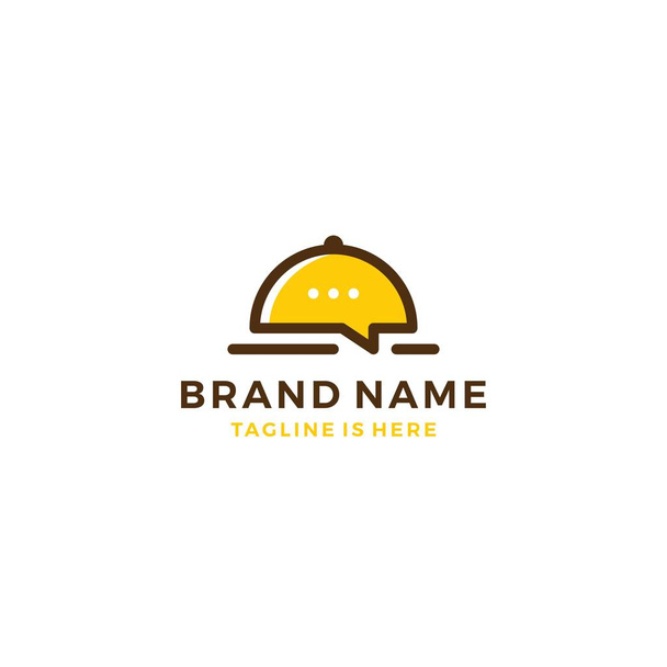 食べ物チャット話バブル レストラン ソーシャル メディアのロゴのテンプレート ベクトル アイコン イラスト - ベクター画像
