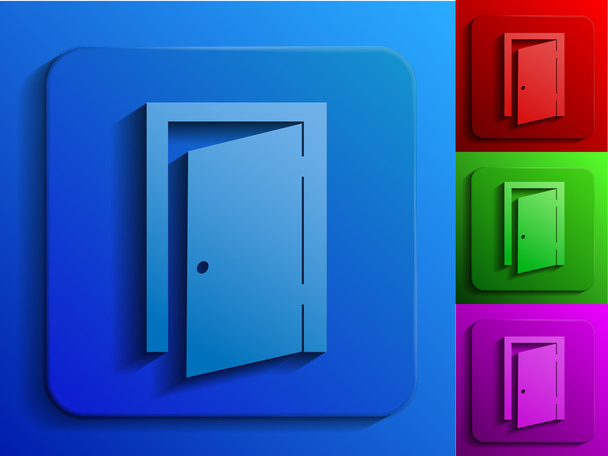 exit door monochrome icons - Vetor, Imagem