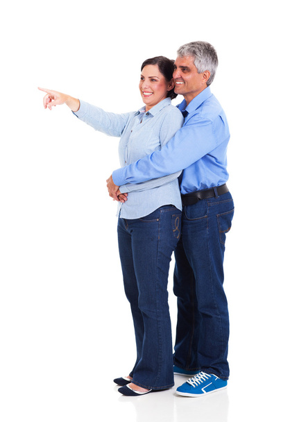 starsza kobieta wskazując na lato z mężem - Zdjęcie, obraz