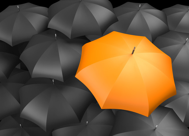 Fondo de paraguas con un solo paraguas naranja
 - Foto, imagen