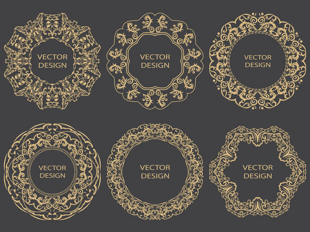 Gold decorative frame. - Vecteur, image