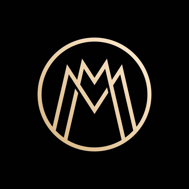 Mm lettermark モノグラム サークルのラウンドのロゴのベクトル - ベクター画像